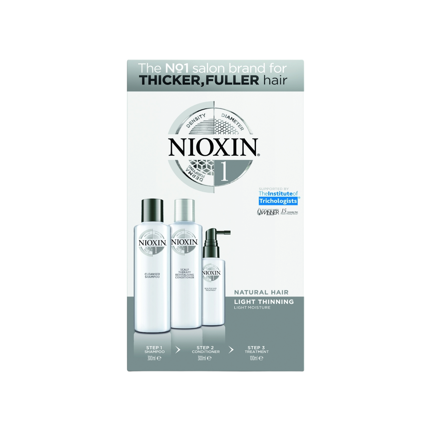 Nioxin Kit Para Cabello Natural - Adelgazamiento Leve 300 ml