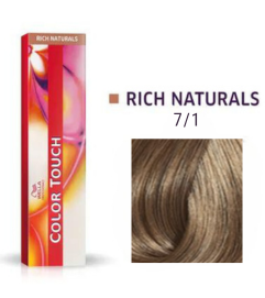 Wella Tinte Color Touch CT 60 ml. 7/1 Rubio Mediano Ceniza
